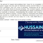 REVIEW OF FIRST MONTH OF TREATMENT AND PROGRESS BY HUSSAIN KAISRANI – FEEDBACK