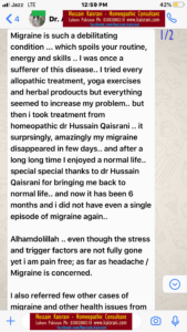 سر درد، میگرین، وجوہات، علاج اور ہومیوپیتھک ادویات (حسین قیصرانی)