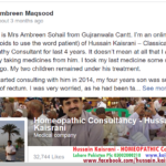 A Review – My experience of Homeopathy and Homeopathic Treatment by Hussain Kaisrani (Ambreen Sohail)