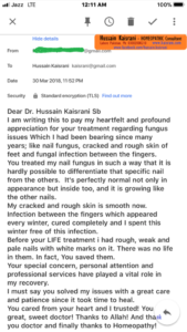 Nail Fungus, Rough Skin and Fungal Infection Cured by Homeopathic Treatment – Feedback